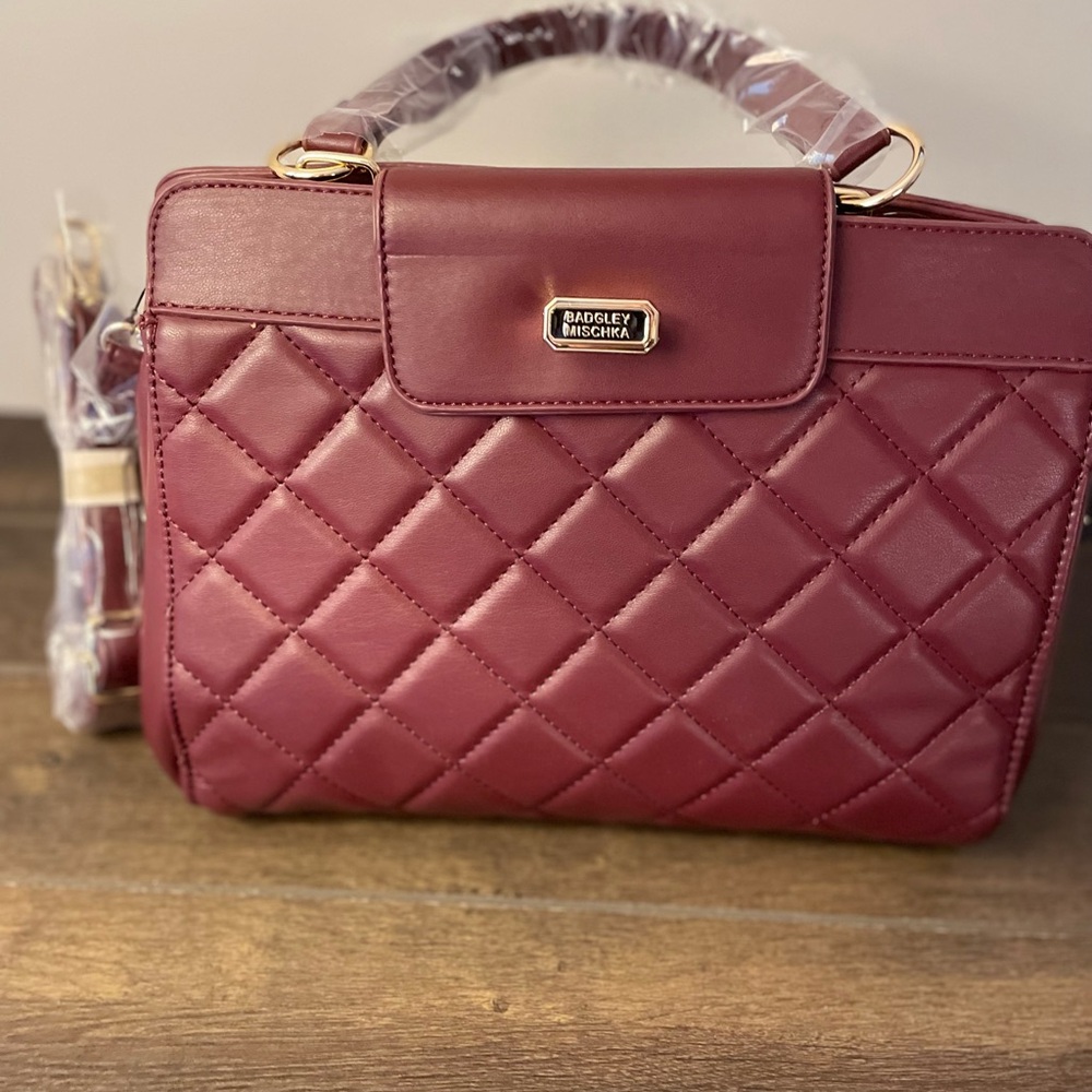 Badgley Mischka Burgundy Handbag